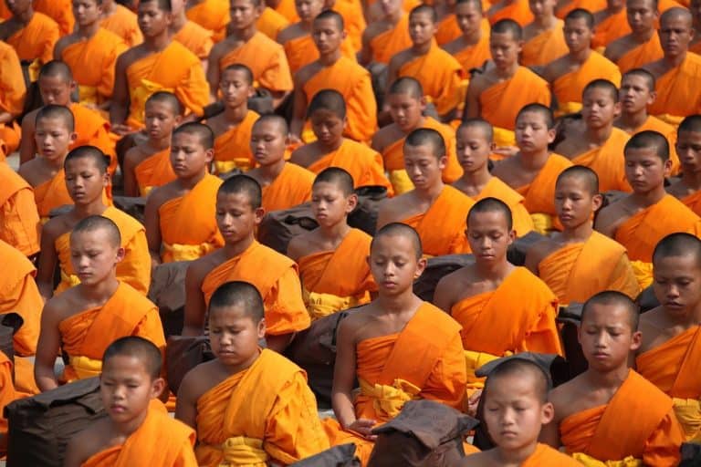 Meditation buddhistischer Mönchsschüler
