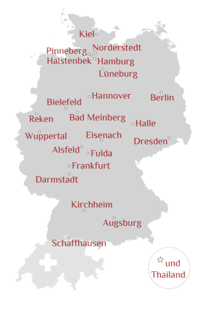 Standorte der Inner Flow Yoga-Ausbildung. Du kannst auch eine eigene Yoga-Ausbildung anbieten und einen neuen Standort gründen.